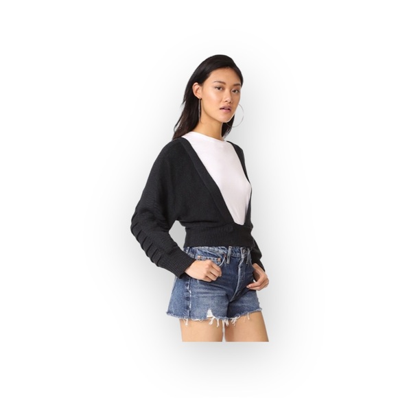 new Wildfox 𑁍 Secret Garden Embroidered Sweater 𑁍 Black + Floral Embroidery 𑁍 - Picture 3 of 16